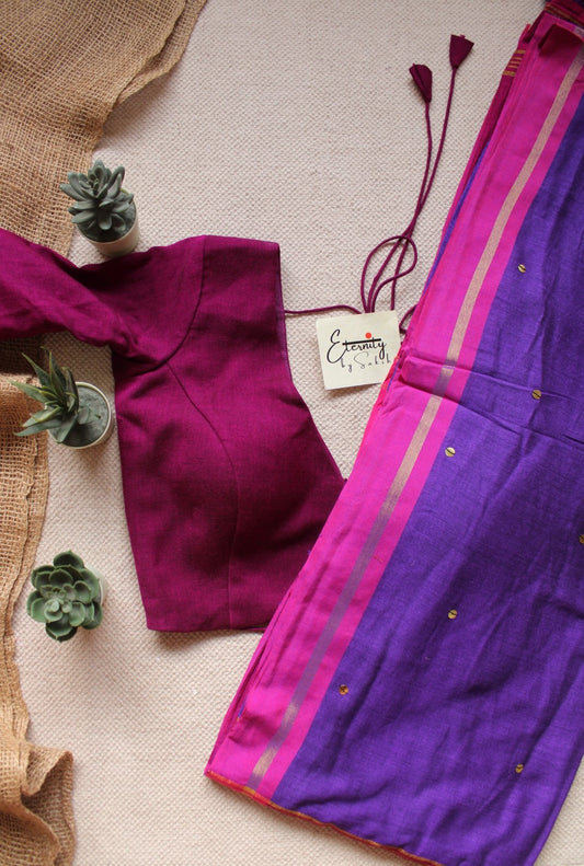 Purple Varnika Saree + Rosy Shadow Blouse Combo - Eternity by Sakshi
