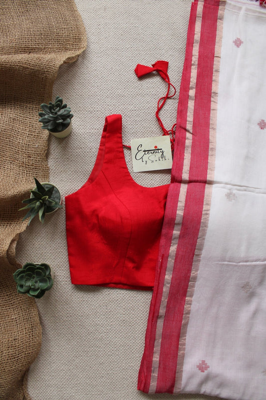 Subho Sindoor Ethnic Saree + Red Noorie Blouse Combo - Eternity by Sakshi