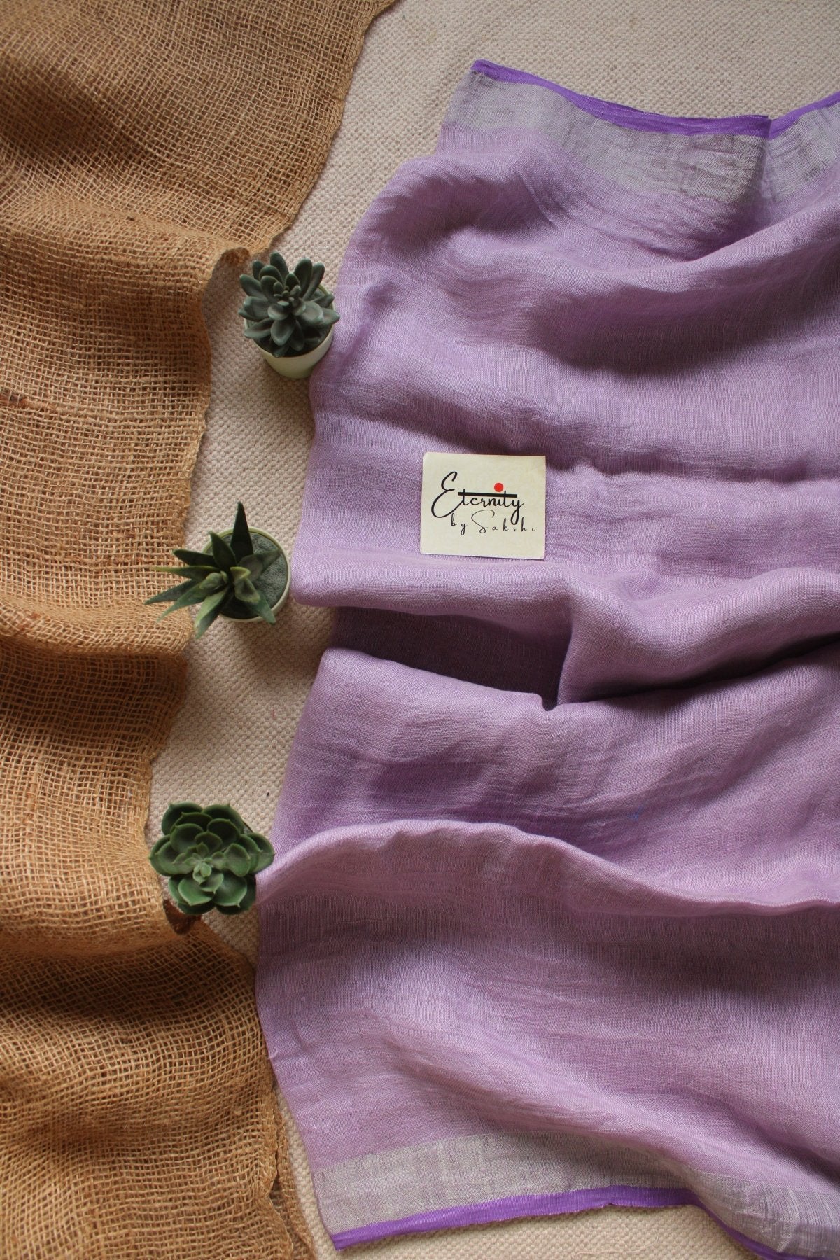 Lilac Linen Saree - Eternity by Sakshi
