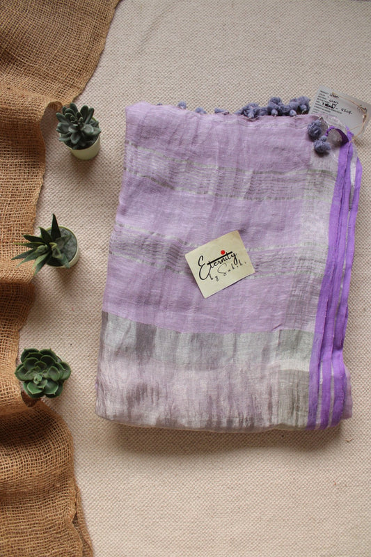 Lilac Linen Saree - Eternity by Sakshi