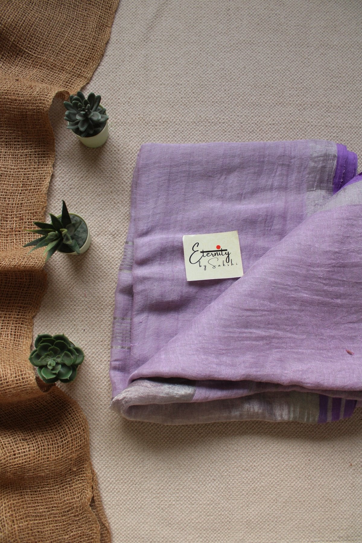 Lilac Linen Saree - Eternity by Sakshi