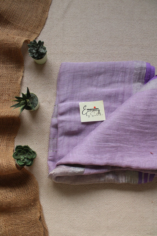 Lilac Linen Saree - Eternity by Sakshi
