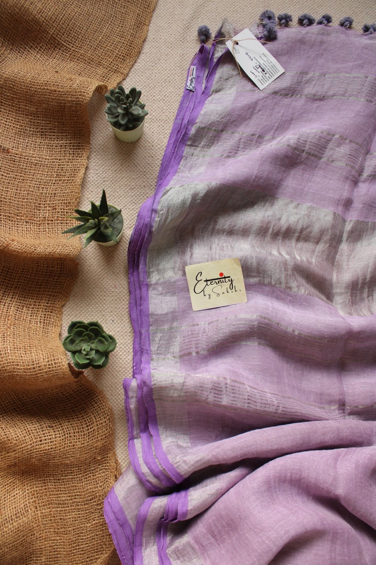Lilac Linen Saree - Eternity by Sakshi