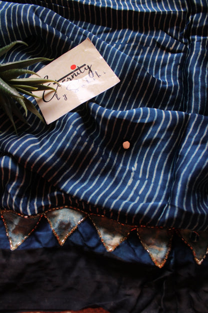 Royal Ajrakh Silk Saree - Eternity by Sakshi