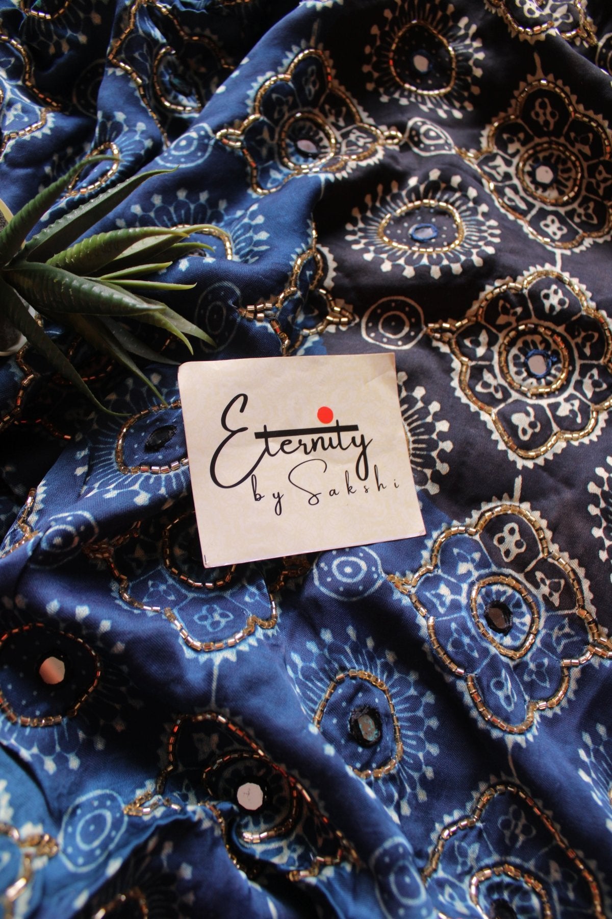 Royal Ajrakh Silk Saree - Eternity by Sakshi