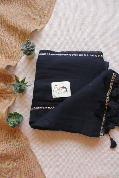 Midnight Bloom Handwork Saree