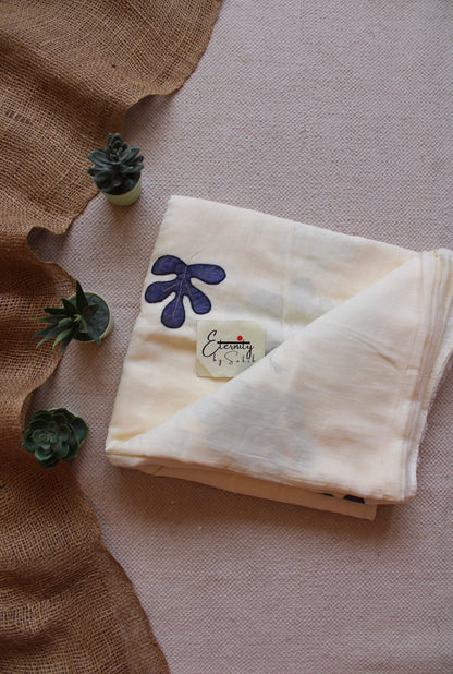 Ivory Indigo Bloom Saree - Eternity by Sakshi