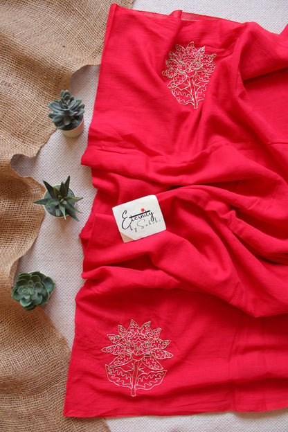 Surkh Elegance Handwork Saree