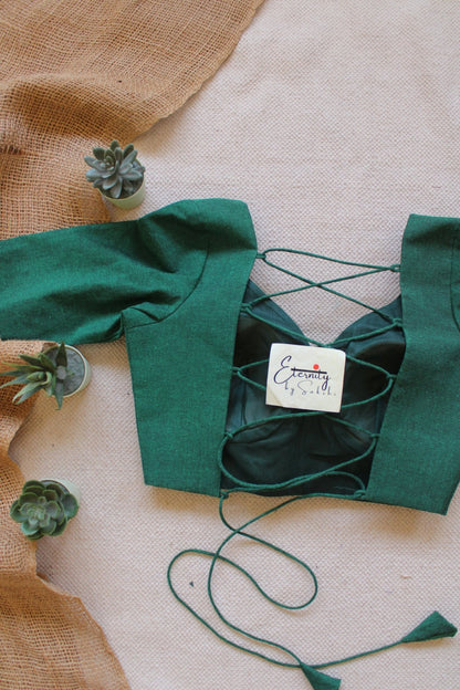 Green Madhubala Backless Blouse - Eternity by Sakshi