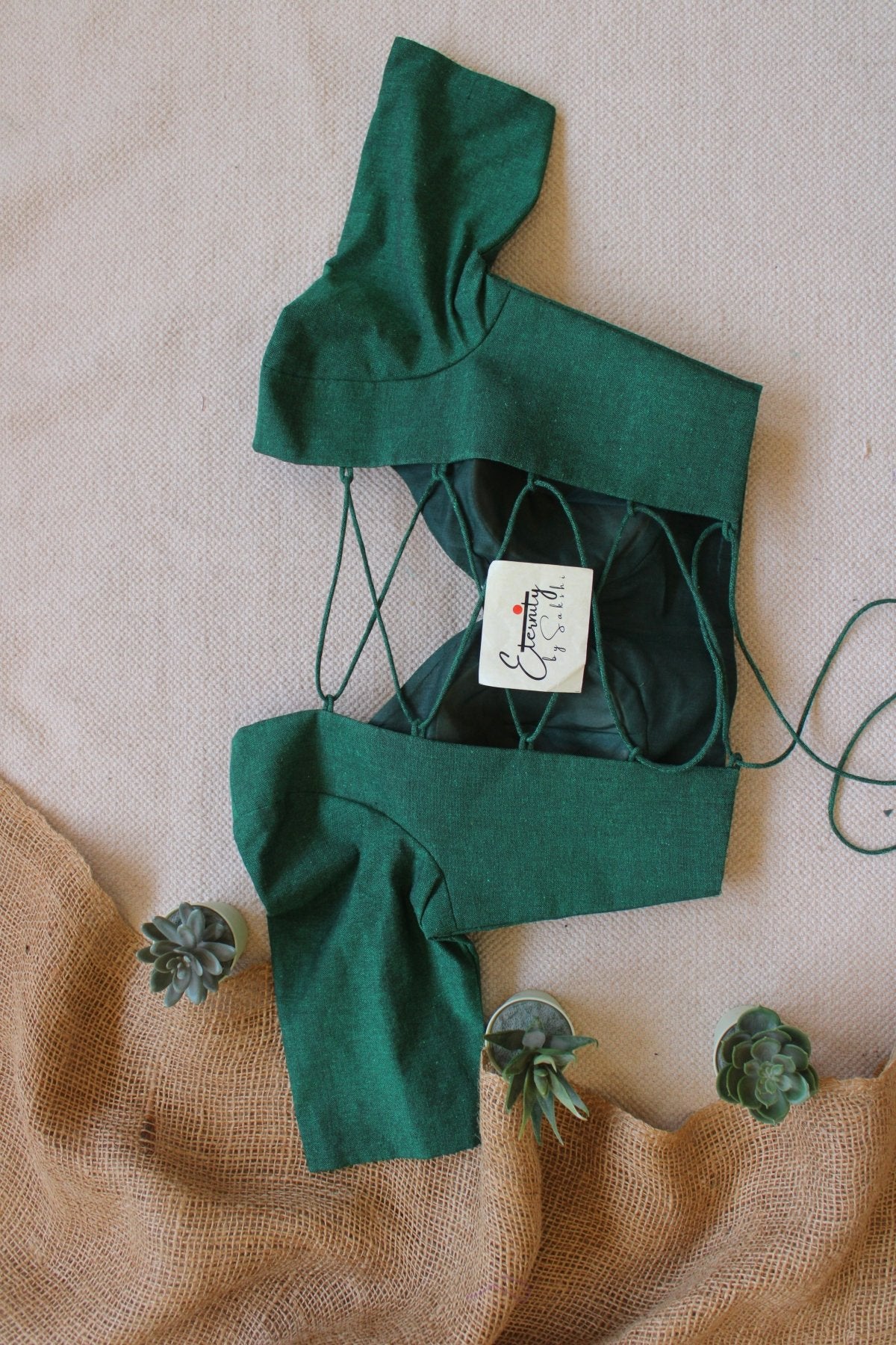 Green Madhubala Backless Blouse - Eternity by Sakshi