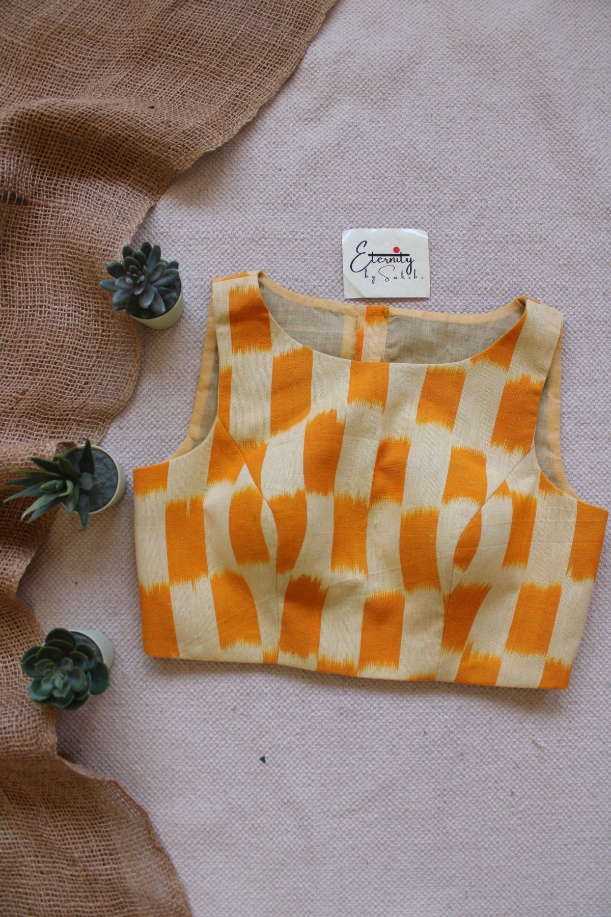 Sunlight Ikat Boatneck Blouse - Eternity by Sakshi