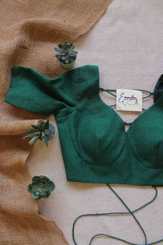 Green Madhubala Backless Blouse - Eternity by Sakshi