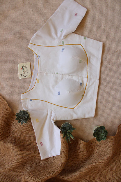 Pastel Dot Boat Neck Blouse - Eternity by Sakshi