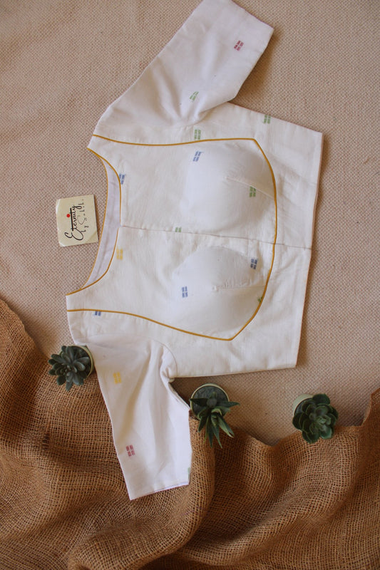 Pastel Dot Boat Neck Blouse - Eternity by Sakshi