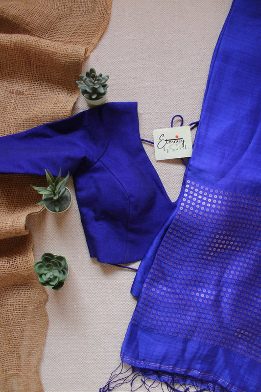 Blue Sundari Saree + Blue Shadow Blouse - Eternity by Sakshi