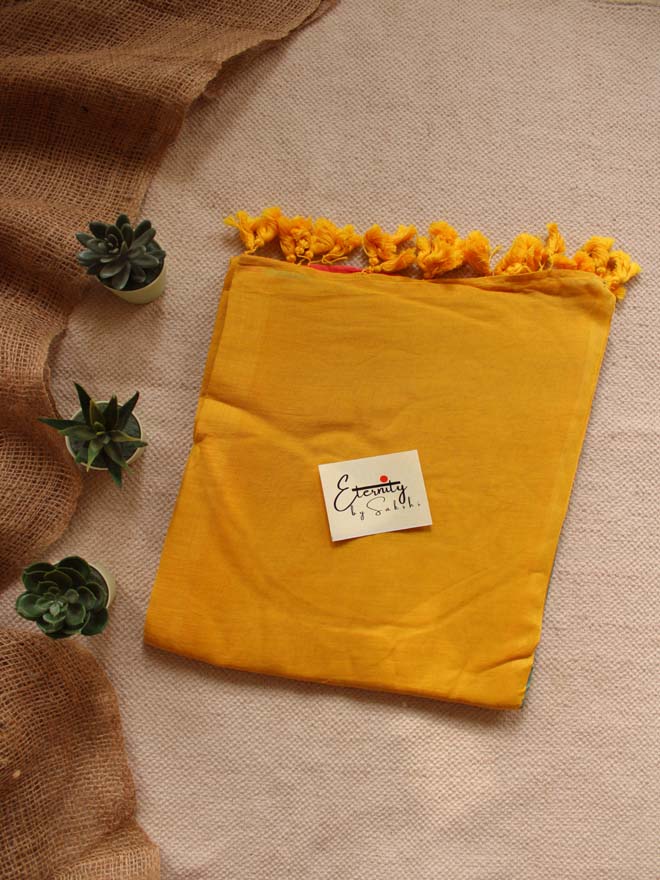 YELLOW TIE AND DYE SAREE