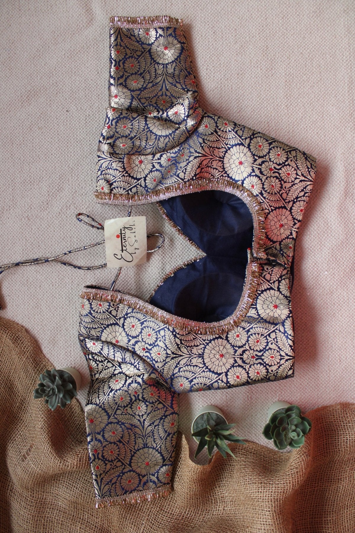 Navratri Banarasi Brocade padded blouse with back hook – Eternity by Sakshi