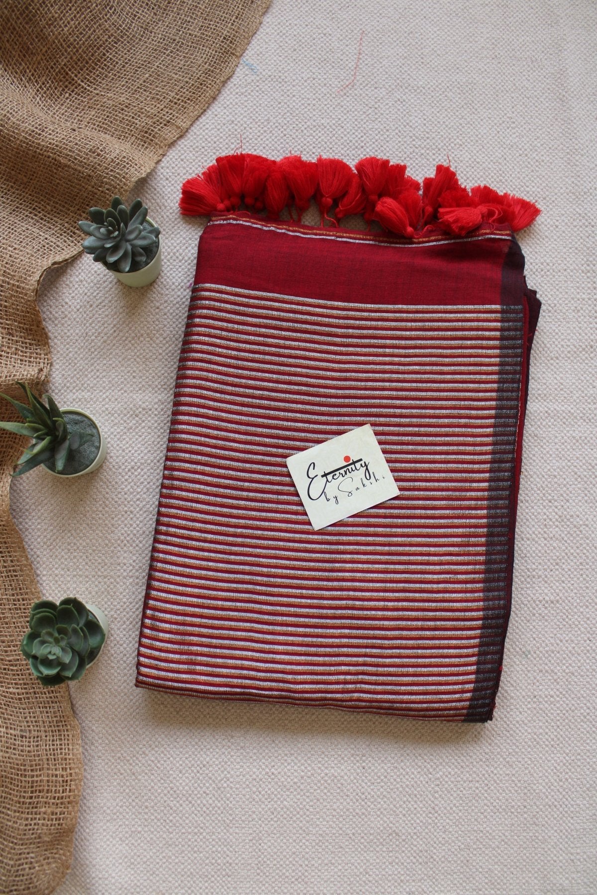 Maroon Ramya Saree - Eternity by Sakshi