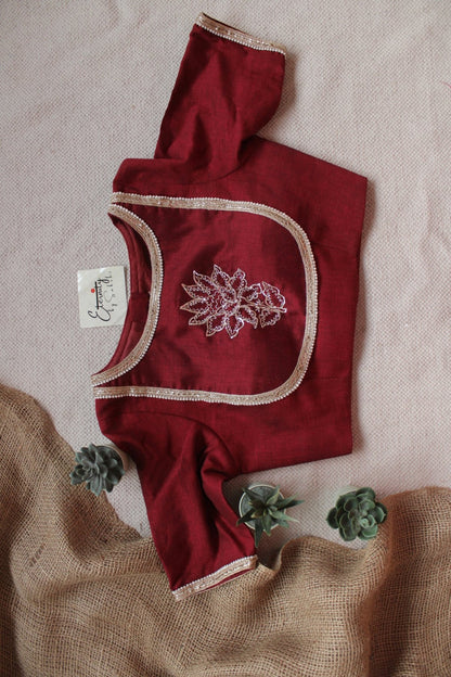 Mystic Bloom Boat Neck Blouse - Eternity by Sakshi
