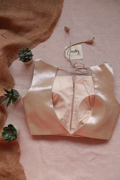 Beige Metallic Single Zip Mood Blouse - Eternity by Sakshi