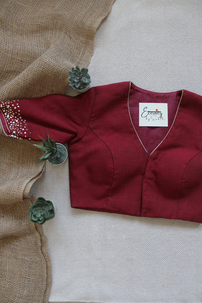 Maroon Tara Handwork Blouse