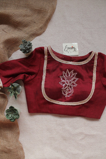 Mystic Bloom Boat Neck Blouse - Eternity by Sakshi