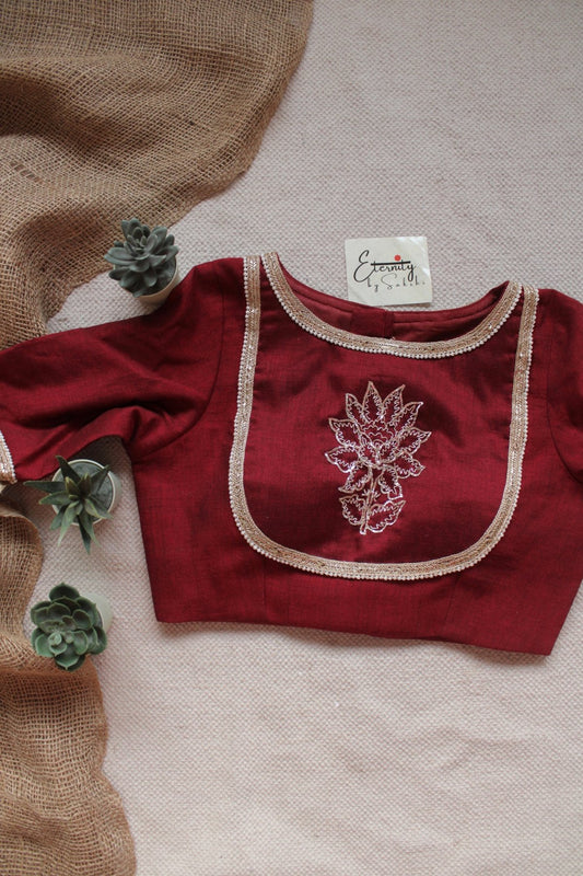 Mystic Bloom Boat Neck Blouse - Eternity by Sakshi