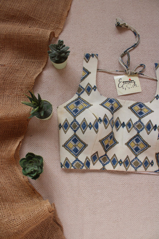 White - Indigo limited Edition Noorie Blouse - Eternity by Sakshi
