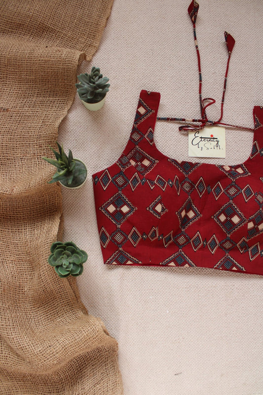 Maroon - Indigo limited Edition Noorie Blouse - Eternity by Sakshi
