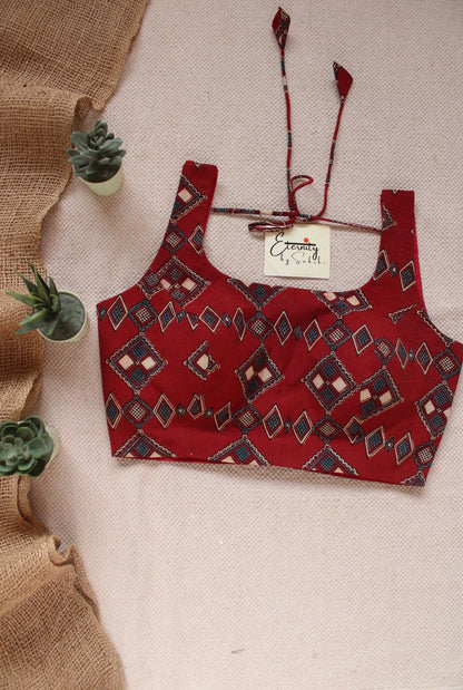 Maroon - Indigo limited Edition Noorie Blouse - Eternity by Sakshi