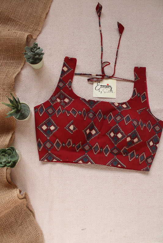 Maroon - Indigo limited Edition Noorie Blouse - Eternity by Sakshi