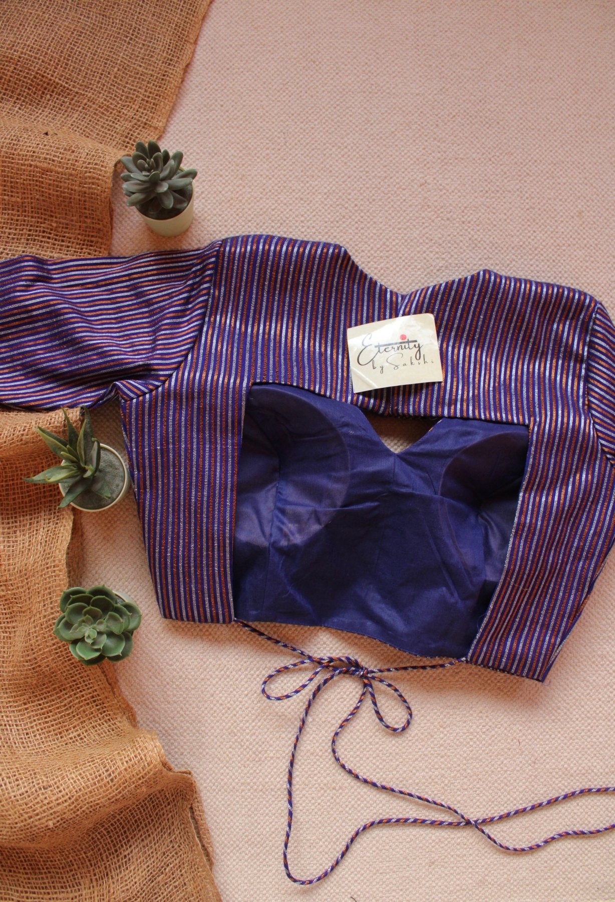 Blue Rimjhim Blouse - Eternity by Sakshi