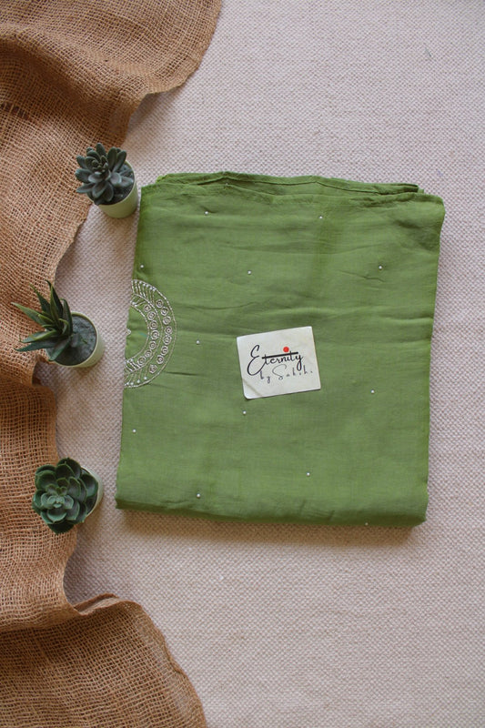 Olive Green Chand Tara Handwork Saree - Eternity by Sakshi