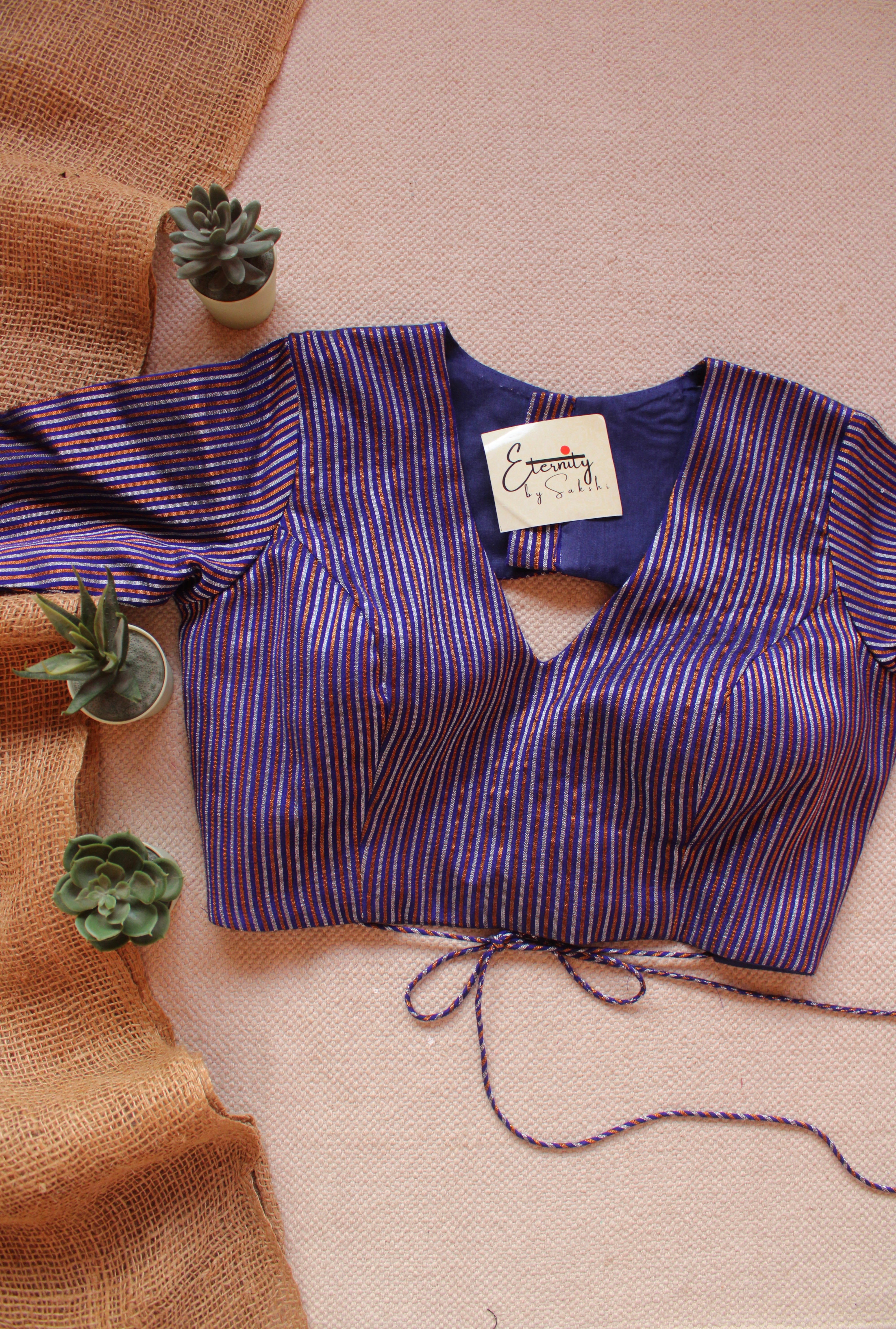 Blue Rimjhim Blouse