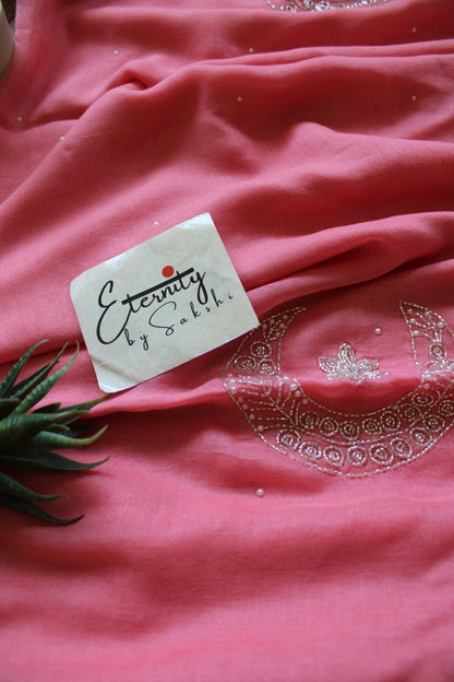 Pink Chand Tara Handwork Saree - Eternity by Sakshi