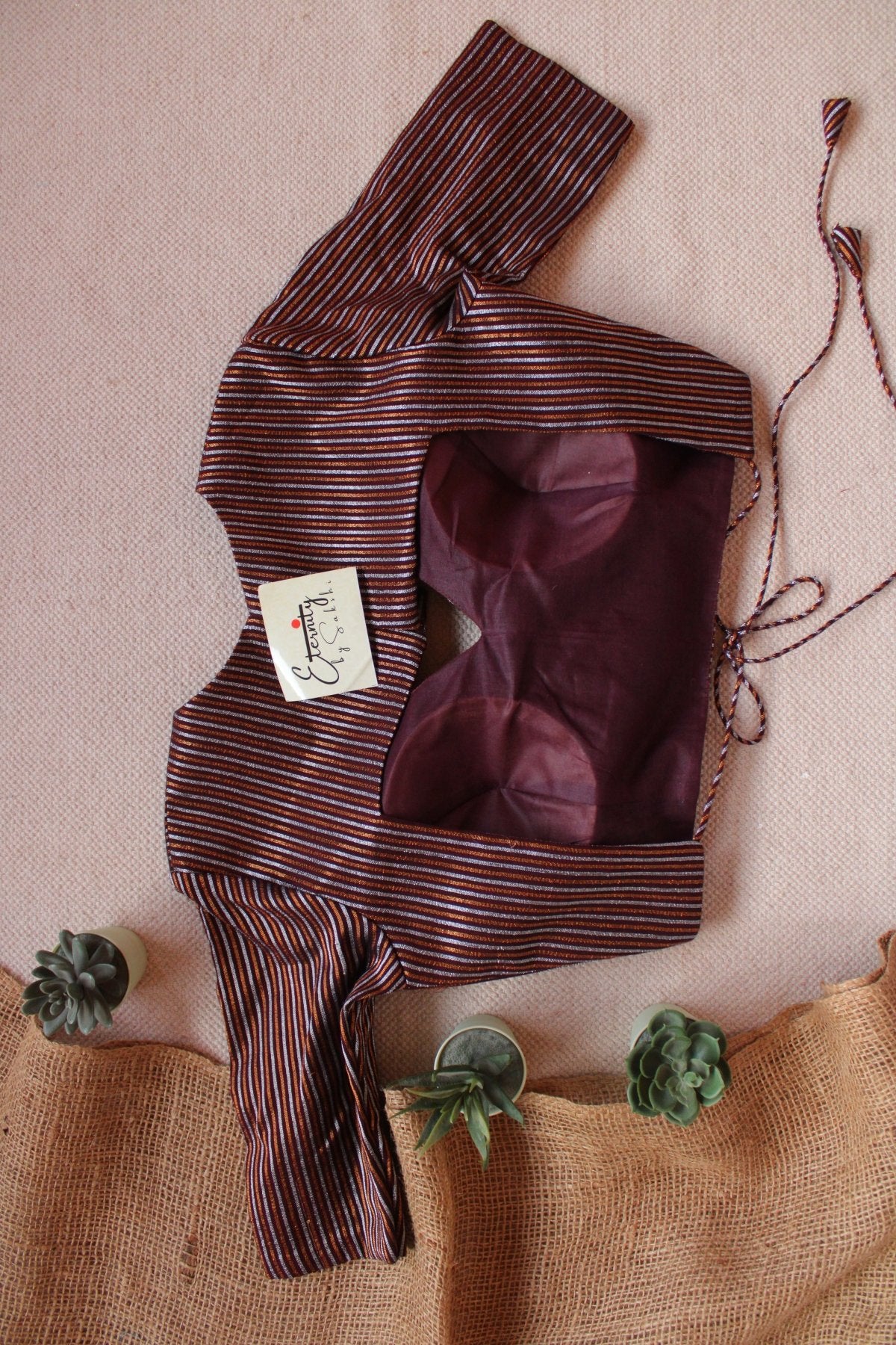 Brown Rimjhim Blouse - Eternity by Sakshi