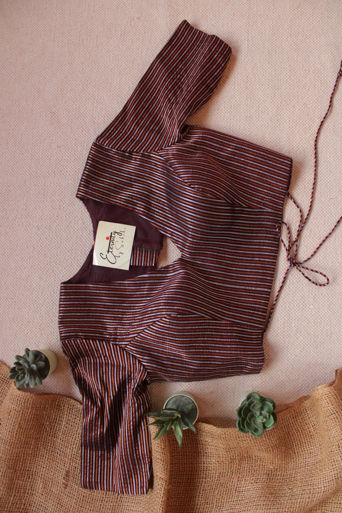 Brown Rimjhim Blouse - Eternity by Sakshi
