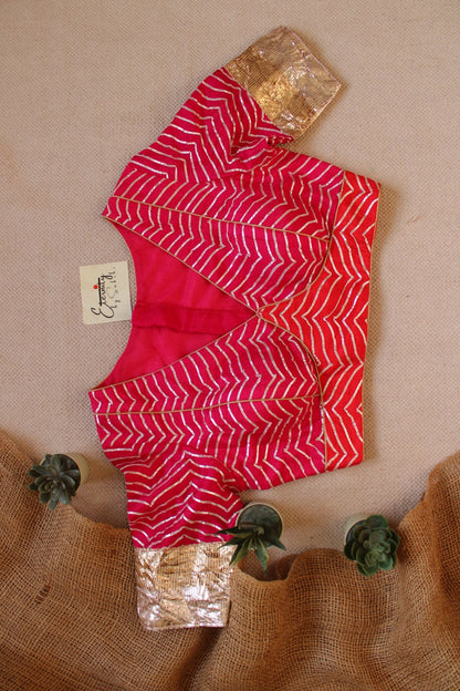 Zigzag Pink GotaPatti Blouse - Eternity by Sakshi