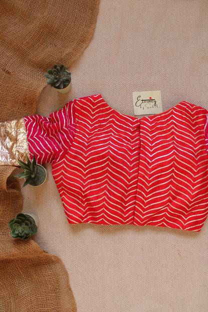 Zigzag Pink GotaPatti Blouse - Eternity by Sakshi