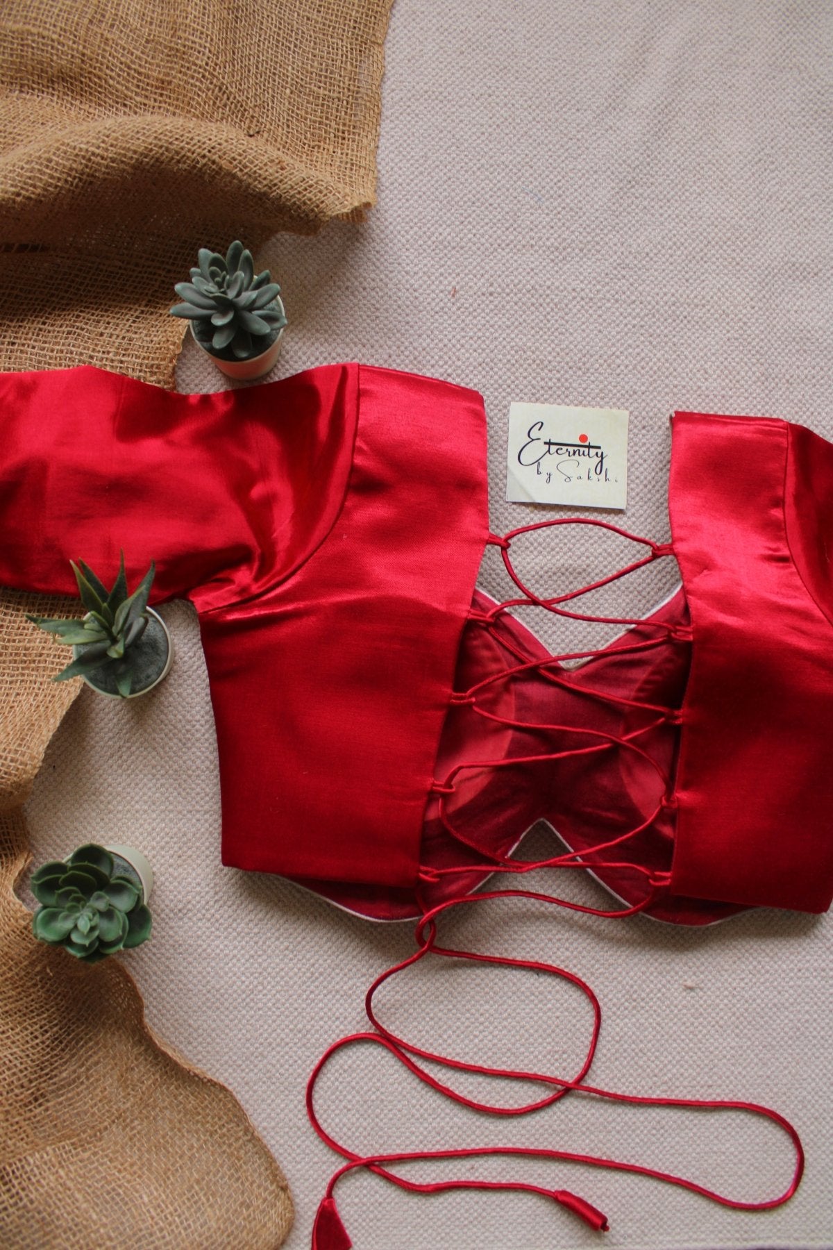 Heer Red Backless Blouse - Eternity by Sakshi