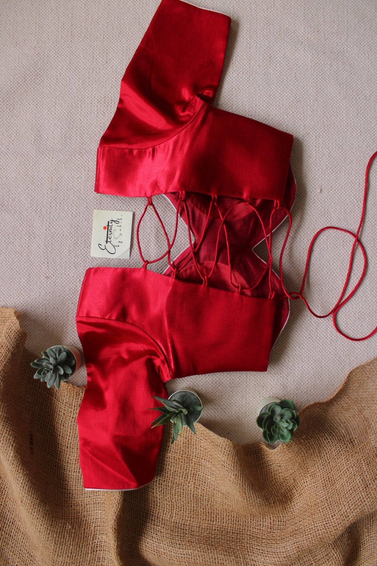 Heer Red Backless Blouse - Eternity by Sakshi