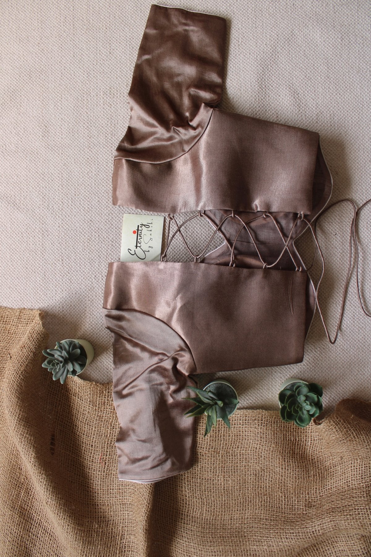 Heer Mocha Backless Blouse - Eternity by Sakshi