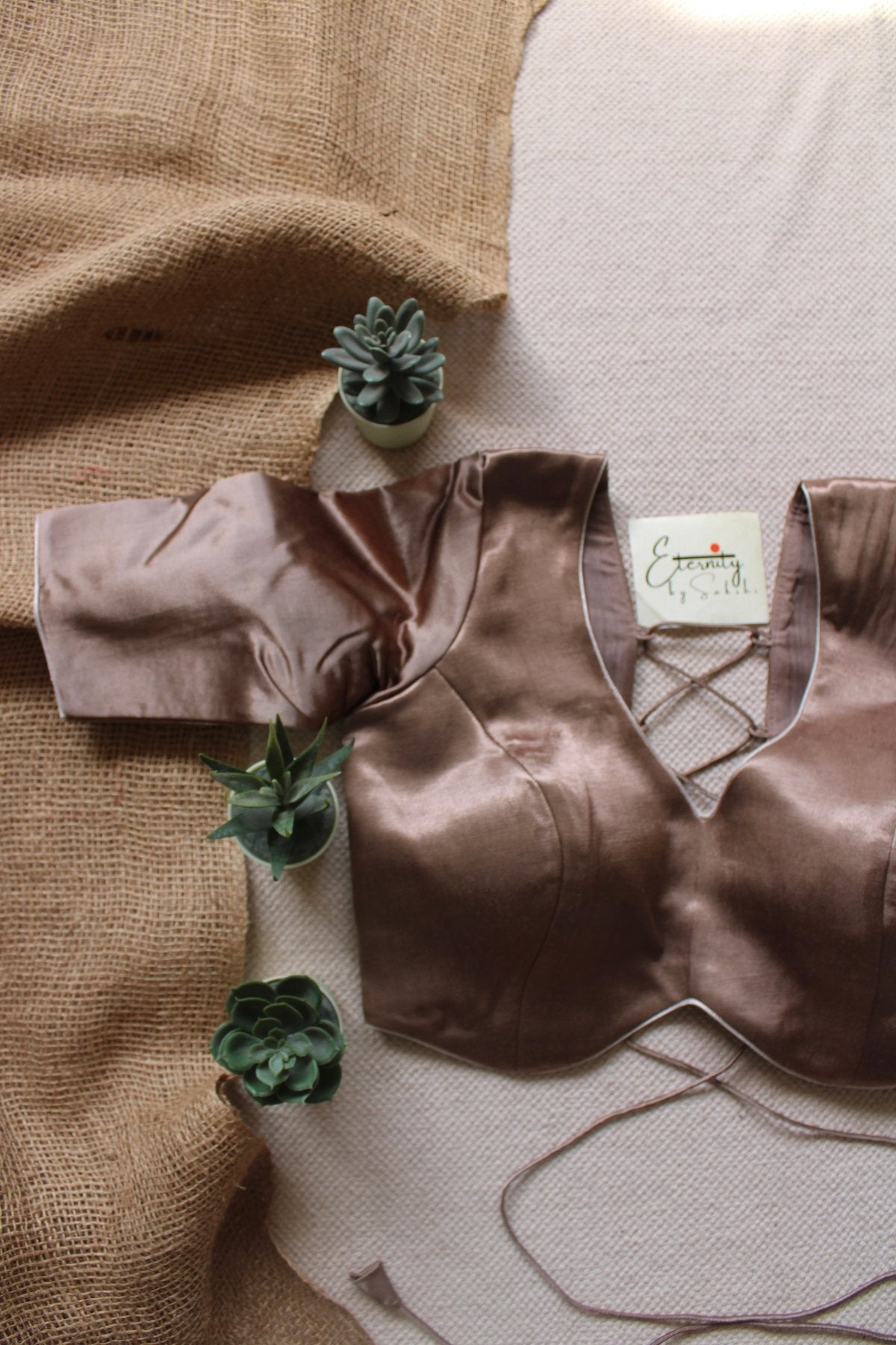 Heer Mocha Backless Blouse - Eternity by Sakshi