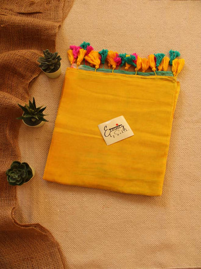 YELLOW TIE AND DYE SAREE