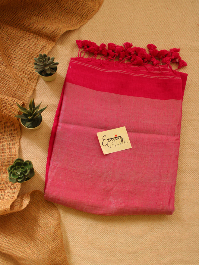 Pink Raina Linen Saree