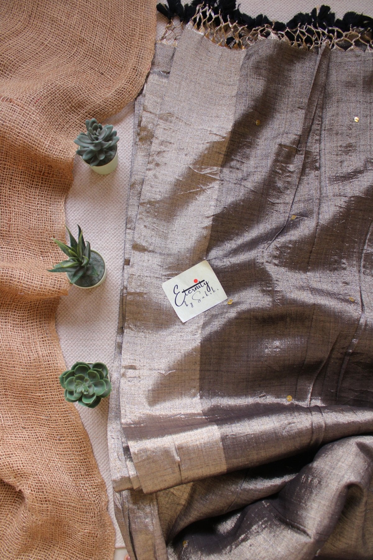 Greyish Metallic Tissue Saree - Eternity by Sakshi