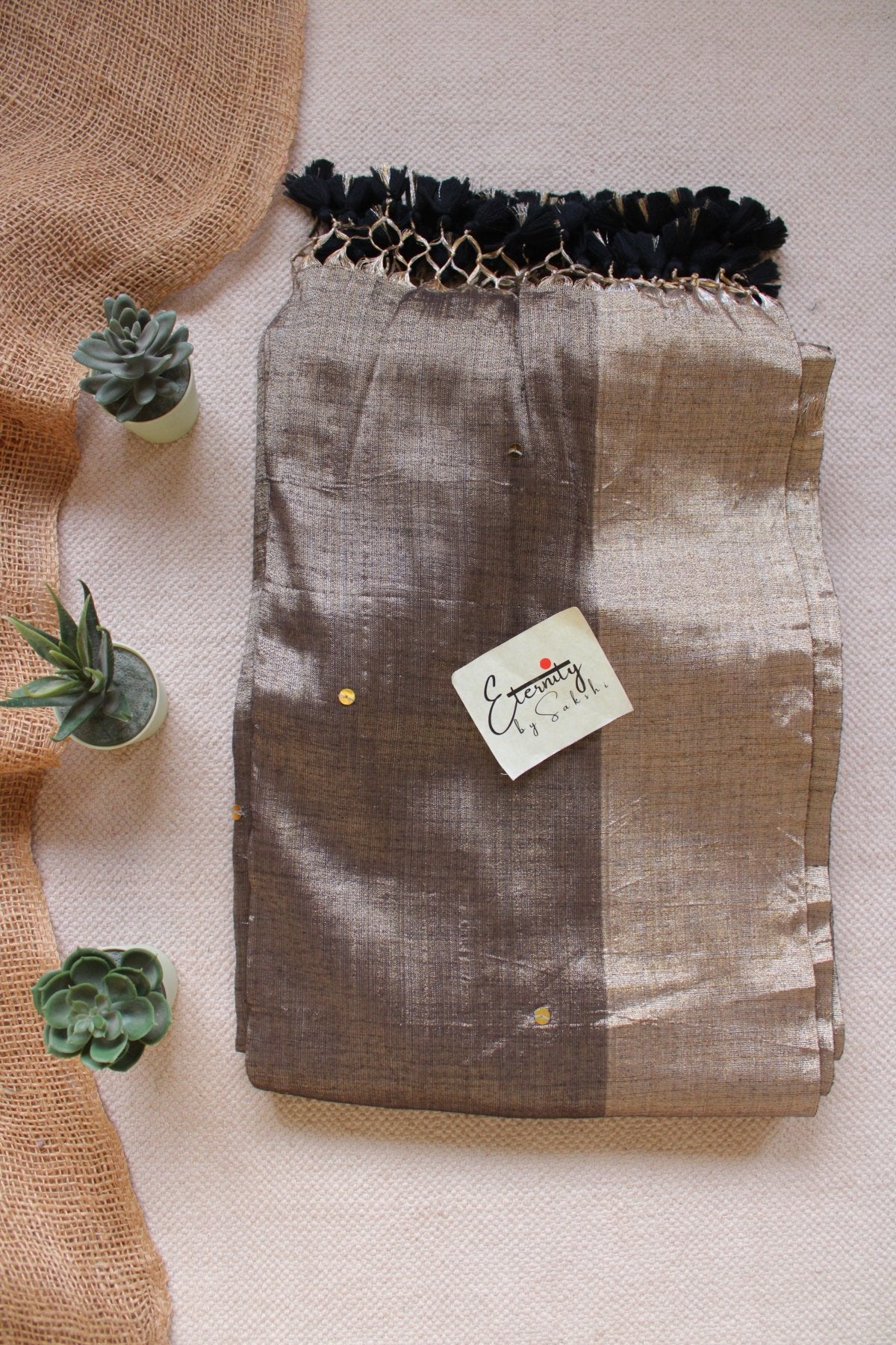 Greyish Metallic Tissue Saree - Eternity by Sakshi