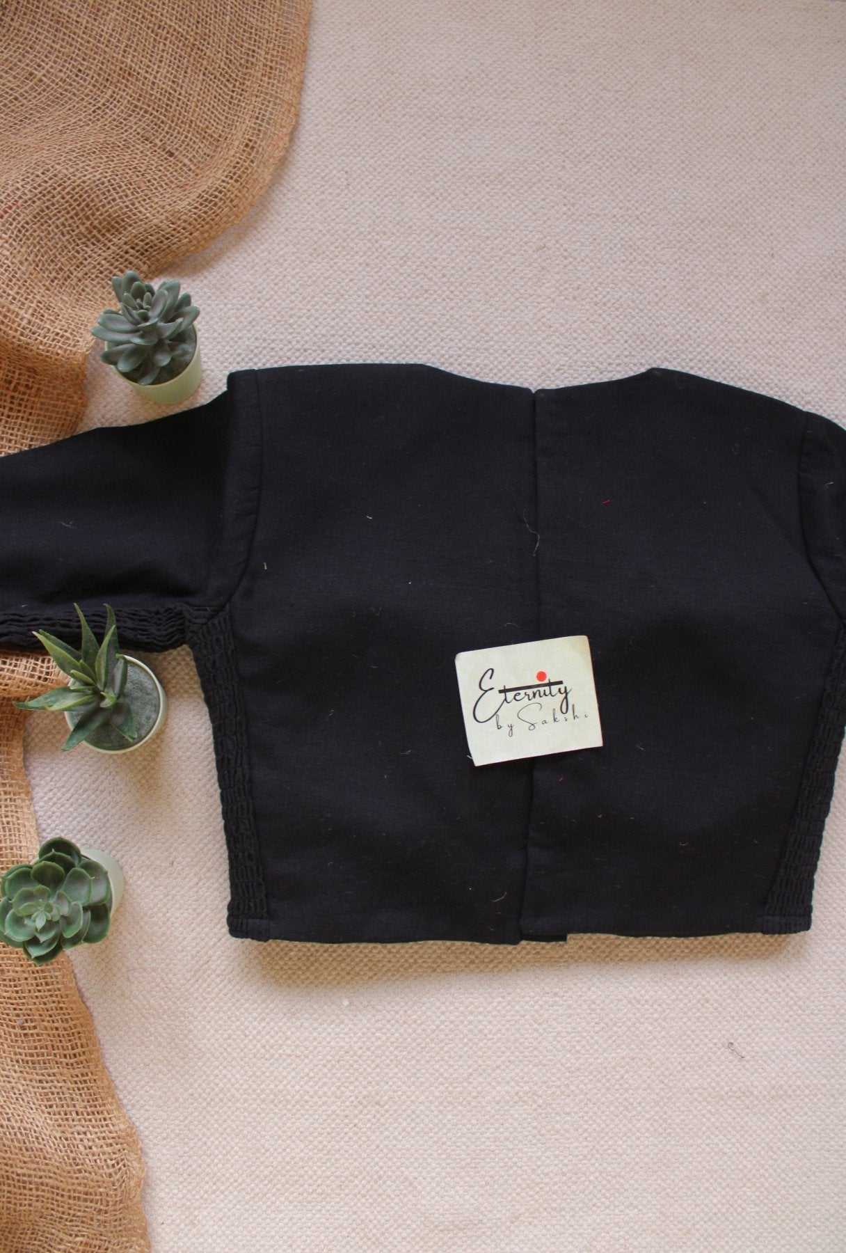Black Double Zip Mood With Sleeves Stretchable Blouse - Eternity by Sakshi