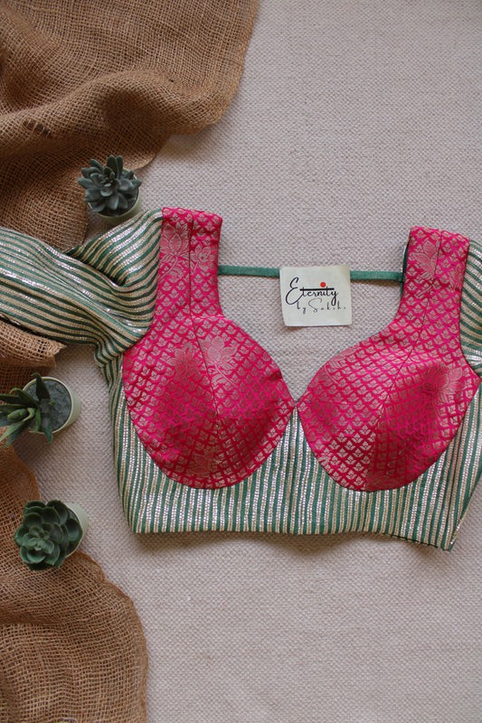 Green Chakori Patch Malhaar Blouse