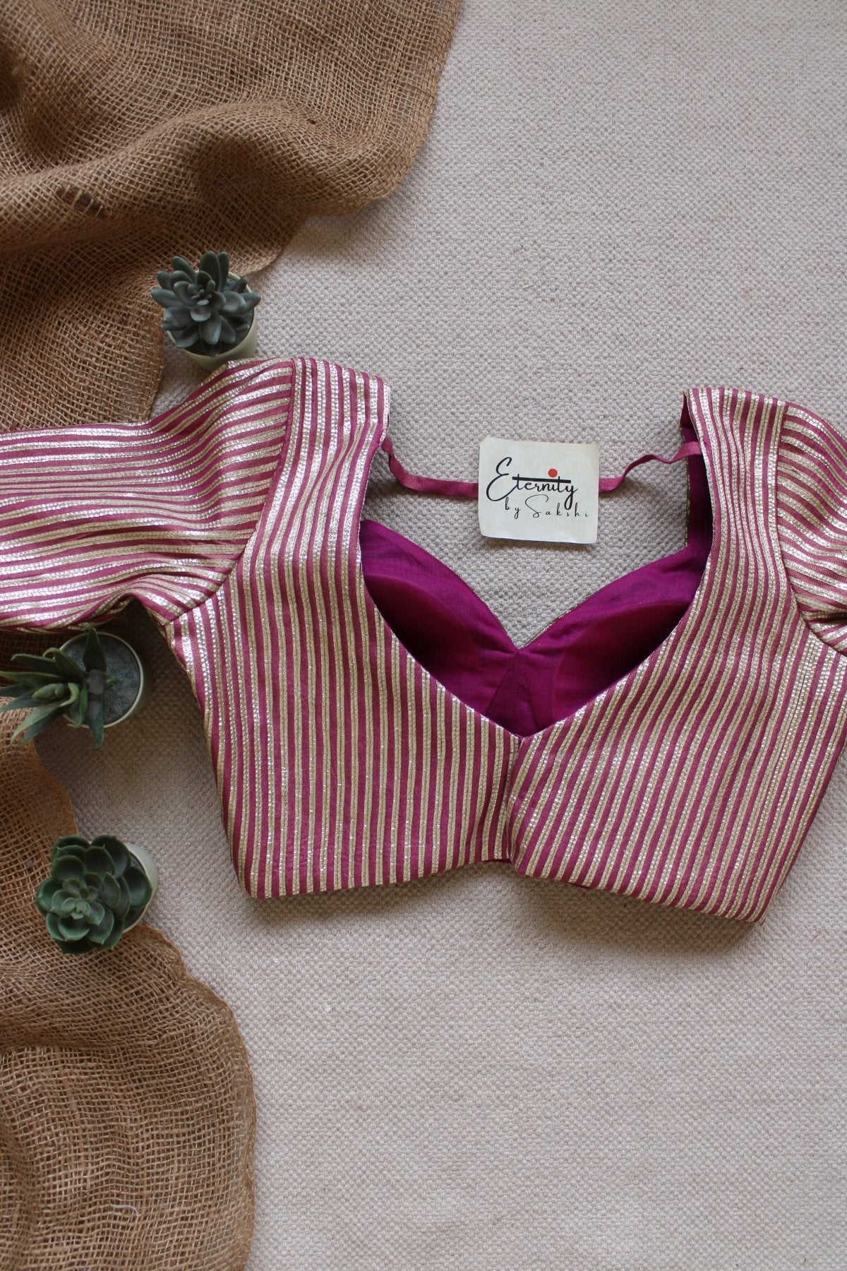Rosy Chakori Patch Malhaar Blouse - Eternity by Sakshi